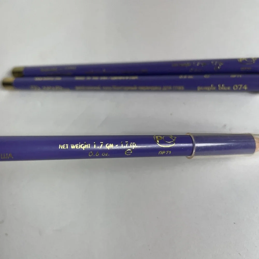 MOMTAZ New York Professional EYELINER Pencil ~‎ Lot of 3 Purple Blue 074 New